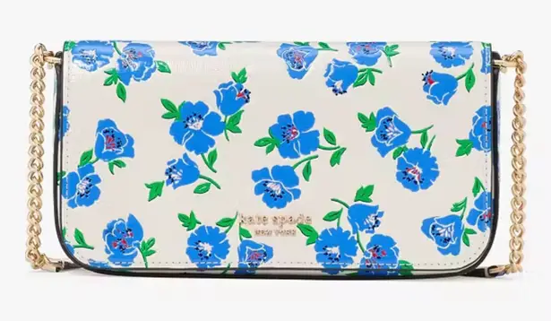 Kate Spade  Devin Springtime Blooms Flap Chain Wallet # KJ972 - Image 1