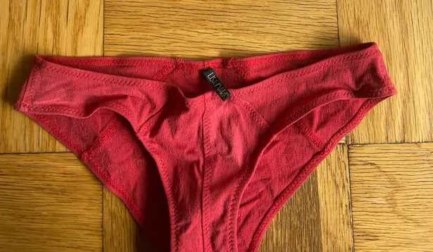 Lisa Marie Fernandez cream and red scuba strapless bikini size 1/XS