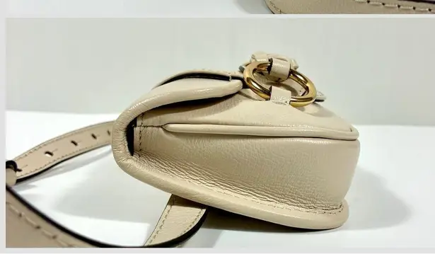 See By Chloe Saddie Double O Ring Leather Belt Bag Cement Beige NWT