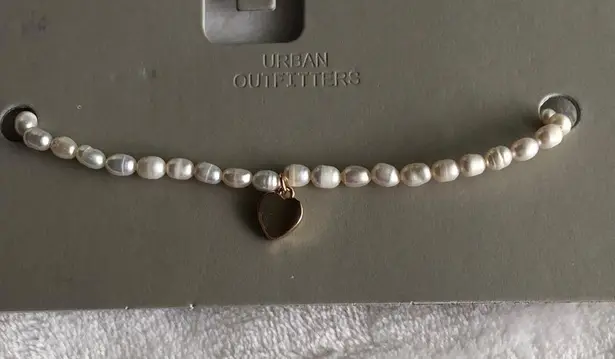 Urban Outfitters New  Mallory fresh water pearl heart charm necklace