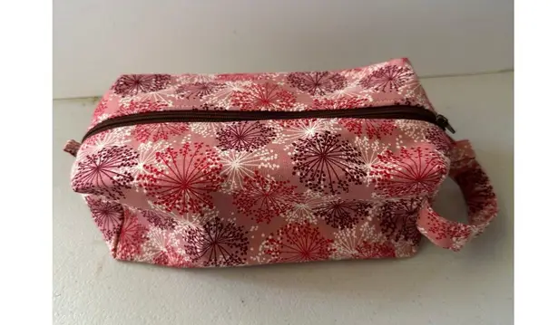 Handmade Handcrafted All Over Dandelion Like Asian Inspired Cosmetic Travel Bag
