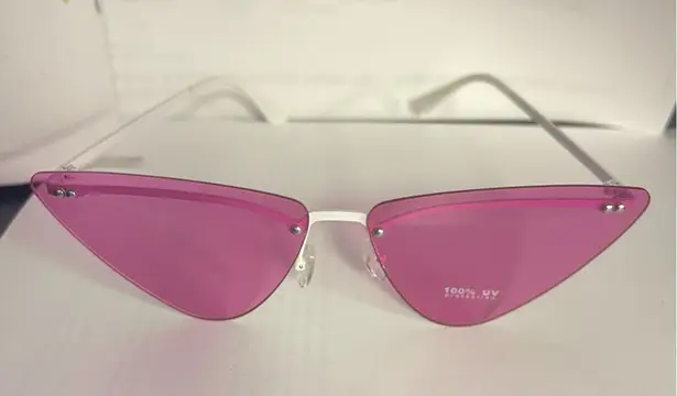 Womens Pink Cat Eye Gothic Metal Rim Retro Design Sunglasses Pink