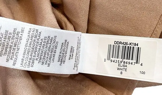 Dress the Population NEW Elisa Vine Embroidered Midi Dress White Nude Small