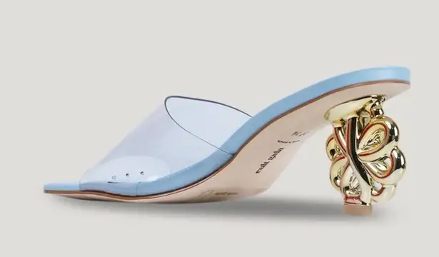 Cult Gaia NIB Bloom Sandals Heels Ice Blue 9