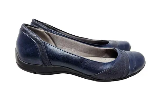 Life Stride Soft System Classic Dig Ballet Flats Slip On Navy Blue Size 6.5 M