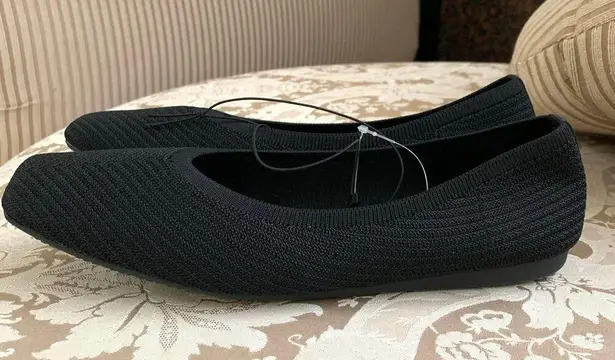 GU (Uniqlo) Washable Knitted Square Toe Shoes in Black Size 8.5