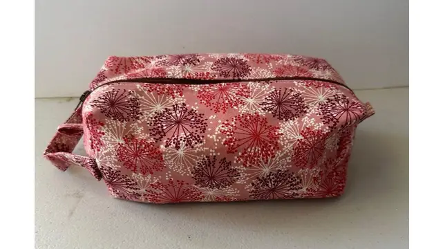 Handmade Handcrafted All Over Dandelion Like Asian Inspired Cosmetic Travel Bag