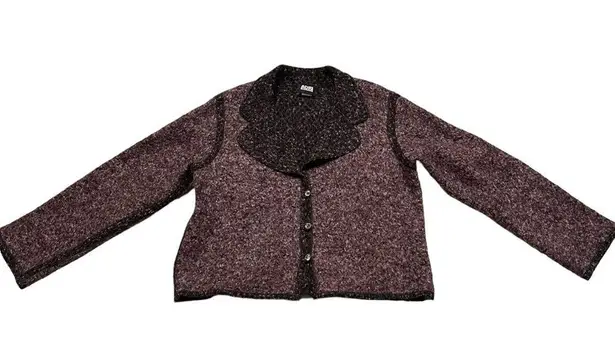 Adri New York Boucle Wool Blend Sweater Cardigan Size L