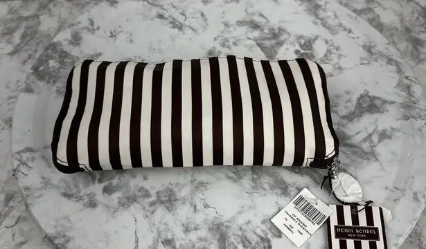 Henri Bendel  Zip Around Packable Brown White Stripe Backpack Lightweight