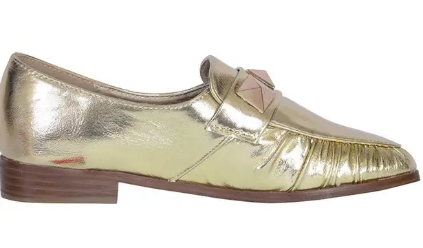 Catherine Malandrino NEW Women's Studded Slip-on Gold Loafer