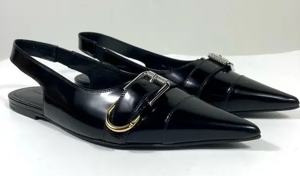 Givenchy Voyou Pointed Toe Slingback Ballet Flat Black 39.5 NEW