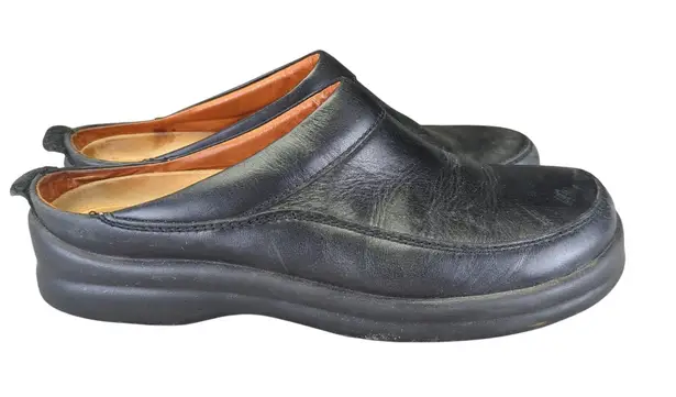 Footprints Black Leather Comfort Clogs Mule Shoes Size 40 Women's 9 Germany