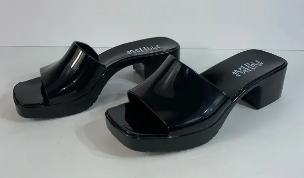 Mad love Women's Marni Jelly Slide Mule Heels Black - Size 6 Y2K