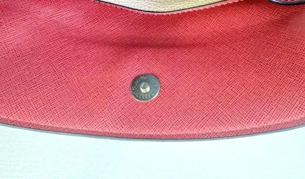 Elim & Paul Red Clutch Purse Bag - 7.75 x 6.5" - Wrist Strap, Gold Label