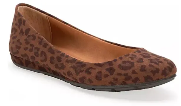 Sun + Stone Womens Shoes Eliana Slip On Brown Ballet Flats 9W Leopard Size 9