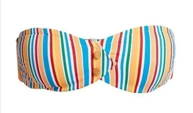 ONIA Allegra Strapless Jungle Striped Multicolor Bikini Swim Top Size Medium NWT