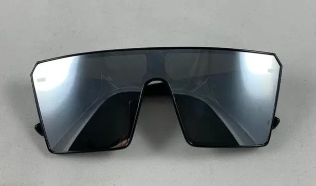 Silver metallic rectangular shield shades