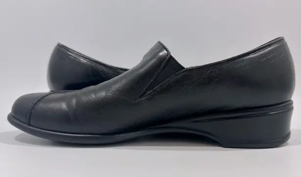 Munro American Women’s Black Leather Daphne Walking Wedge Shoes Loafers 7.5 SS