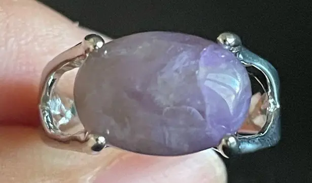 Amethyst Purple S925 silver ring size 8