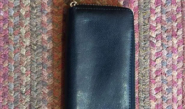 Michael Kors BLACK  LEATHER ZIP LONG WALLET