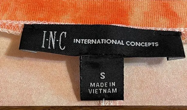 Inc international  Concepts Scoop-Neck Top Tie-Dye Orange/White NWT Small