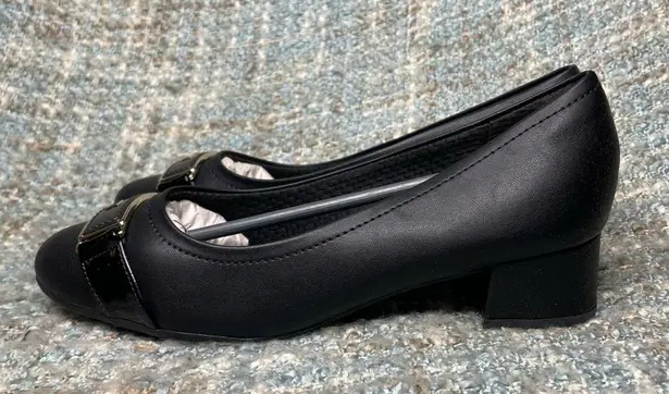 Piccadilly Cloud Rita II Women's Low Heel Buckle Pumps in Black Size 10