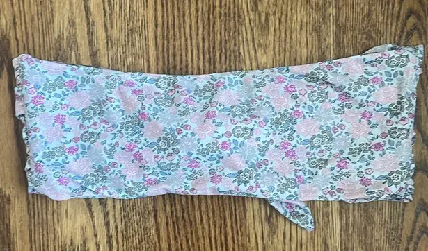 Acacia Baker Bandeau Bikini Top Size Small in Meadow Floral Pink Green White