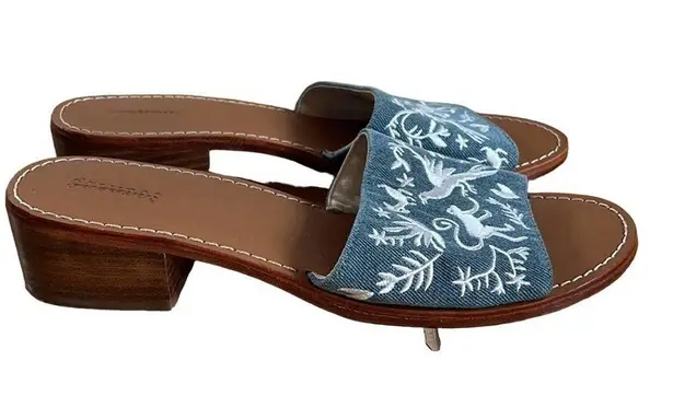 Soludos x Anthropologie mules embroidery monkey 9.5