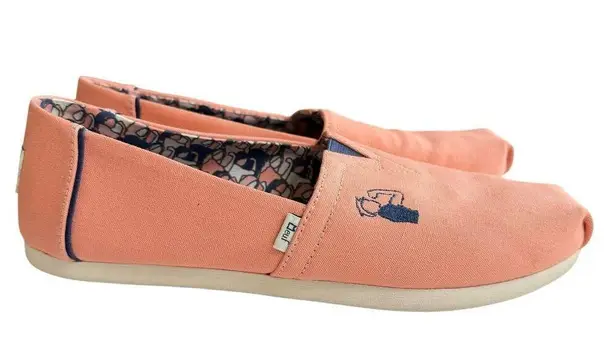 Toms x Meuf Paris Rosie The Riveter Coral Canvas Alpargata Classic Slip