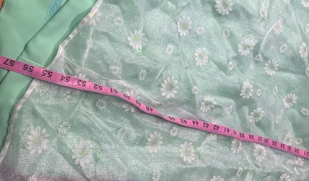 Vintage Daisy Maxi Dress Flutter sleeve overlay Green pearl white fairytale