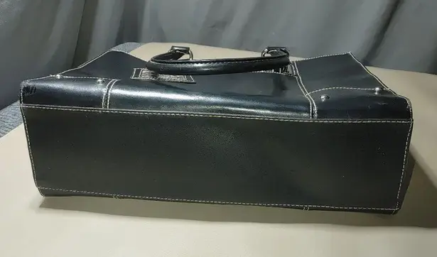 wilson's leather Laptop Tote Bag Black Snake Print Set Adjustable Strap Accessori