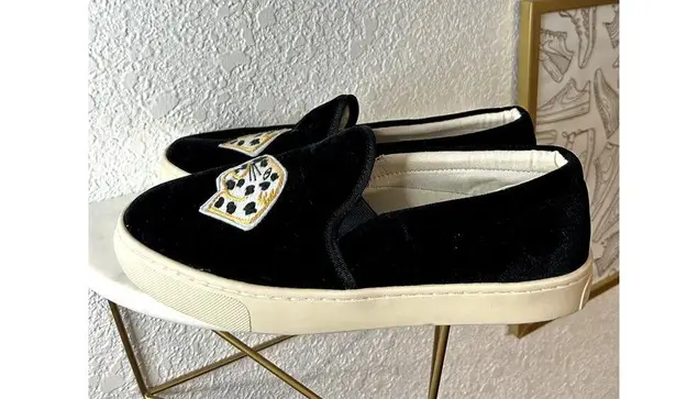 Soludos Jaguar Black Velvet Sneaker Womens Size 8.5 EUC