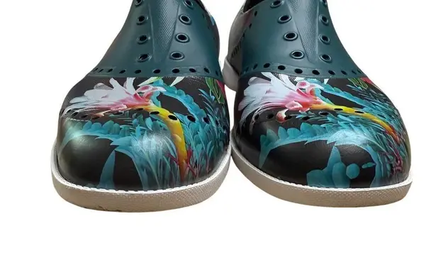 Biion Women's Spikeless Golf Shoes Jungle Night Print Black Blue Size 7