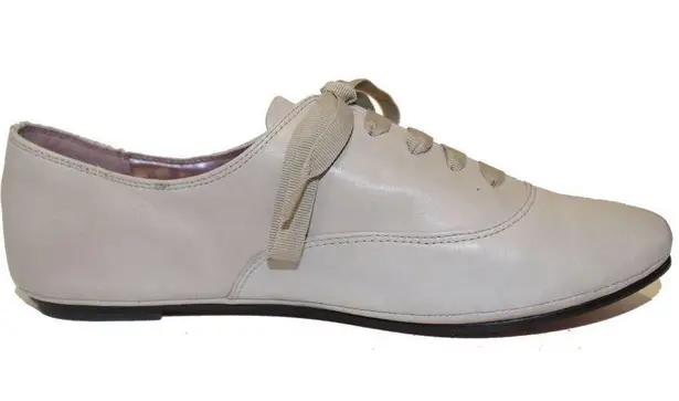 Luxury Rebel BIRKIN Gray Leather Oxford Womens 8.5