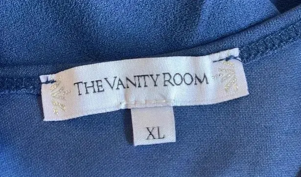 The Vanity Room Blue Dress Scalloped Hem Nordstrom XL Extra Large Mini Cocktail