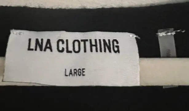 LNA Clothing Modal Blend Black & White Striped V Neck Long Sleeve Sweater Sz Lg