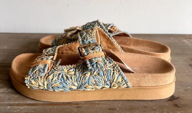 Mila Paoli Woven 2 Strap Women's Buckle Sandal Size 9 #B1944 Blue