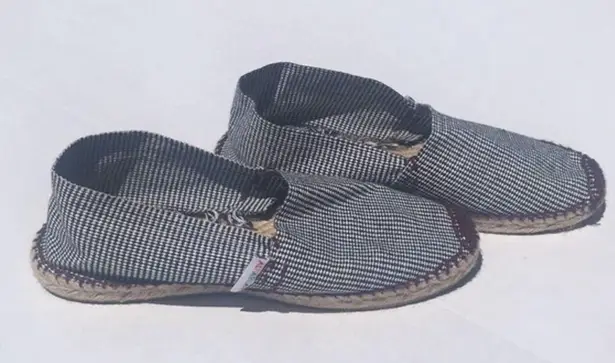 Handmade Spanish Espadrilles Gingham Brown/White Brown Size 12