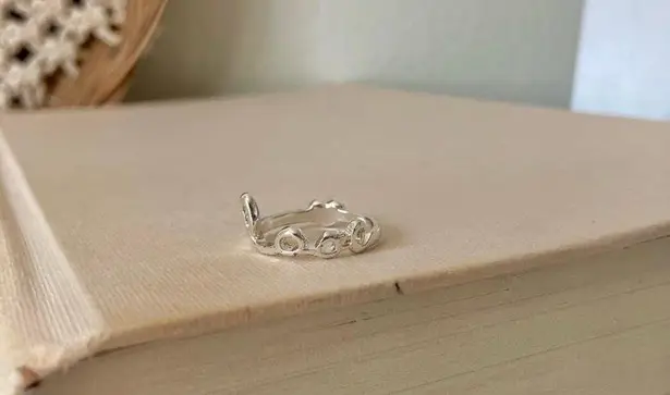 Love Heart Abstract Silver Ring Vintage Cleangirl Minimal Simple Neutral Promise Jewelry