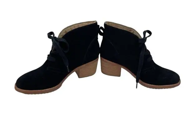 Caslon * Booties Womens 35 Black Suede Leather Ankle Heeled Whimsigoth Festival