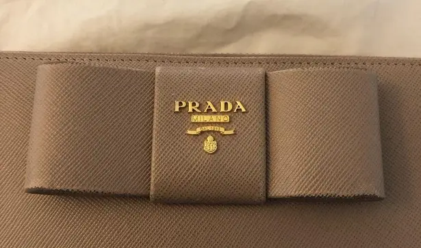 Prada  Saffiano Ribbon Bow Zip Around Wallet - Image 2