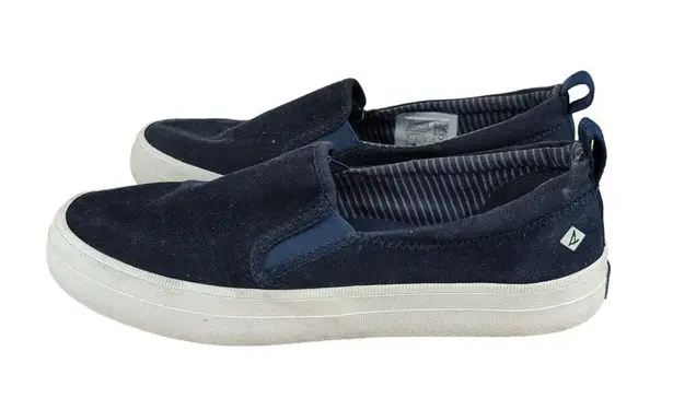 Sperry  Top Sider Navy Blue Fabric Slip-on Sneakers Women's Size 6 Boat Shoes