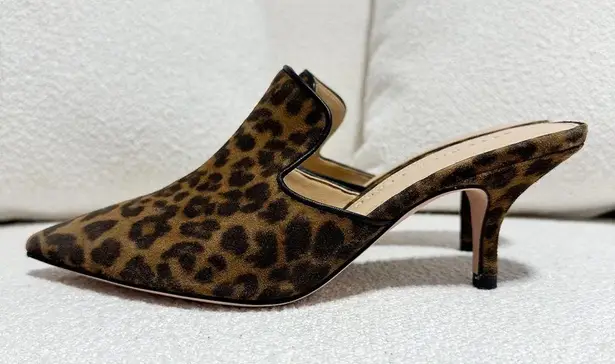 Veronica Beard NEW  Miriam Mules Suede Camel Animal Print Kitten Heel Shoes sz 6