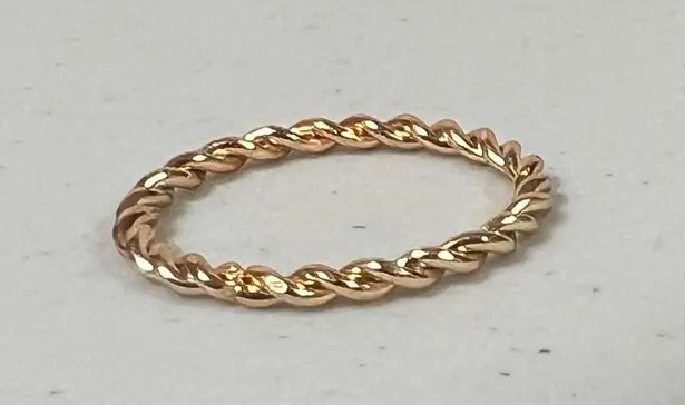 Gold Braided Solid Band Ring Jewelry Size 8 ✨