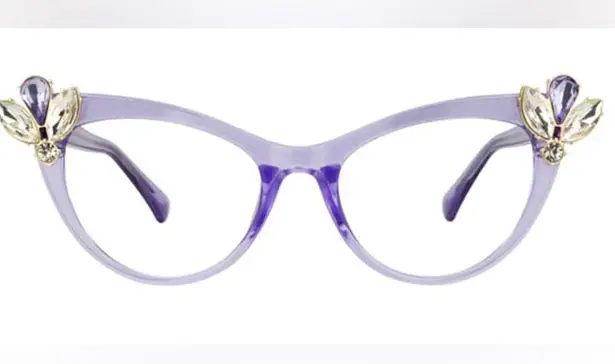 Purple Cat Eye Gemstone Eyeglasses