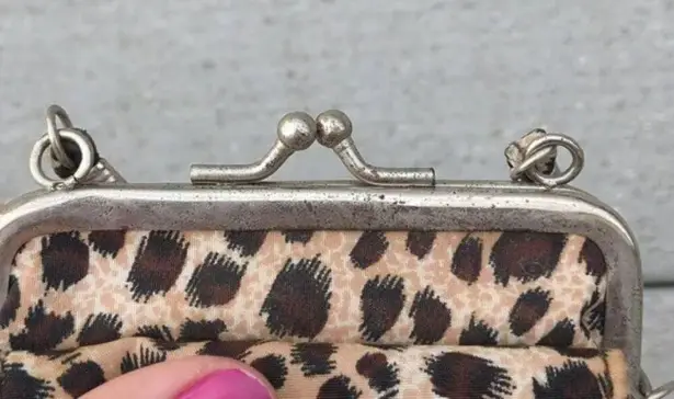 Mine Y2K Animal Print Mini Bag with Kiss Lock Closure Brown