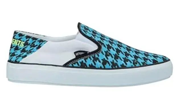 Vetements Baboush Slip On Sneakers Blue houndstooth canvas Size 8