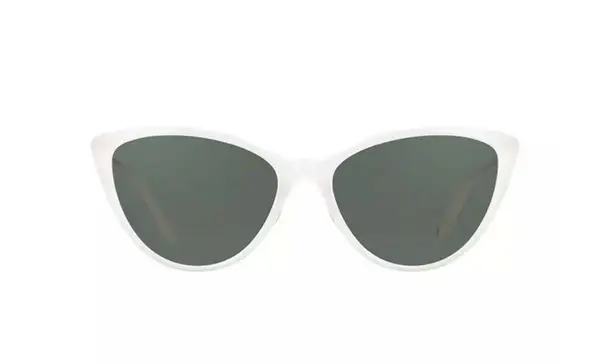Garrett Leight Mildred 55 Horchata White 50's Cat Eye Sunglasses Hip Hop Beach