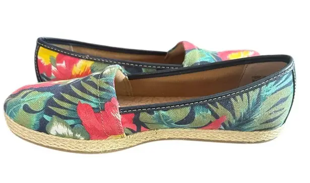 BOC Born Concept 9M Tropical Canvas Espadrille Slip On Shoes Flats. Blue/Multi Blue Size 9