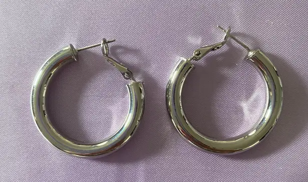 American Eagle Silver Plated Chunky Hoop Earrings 